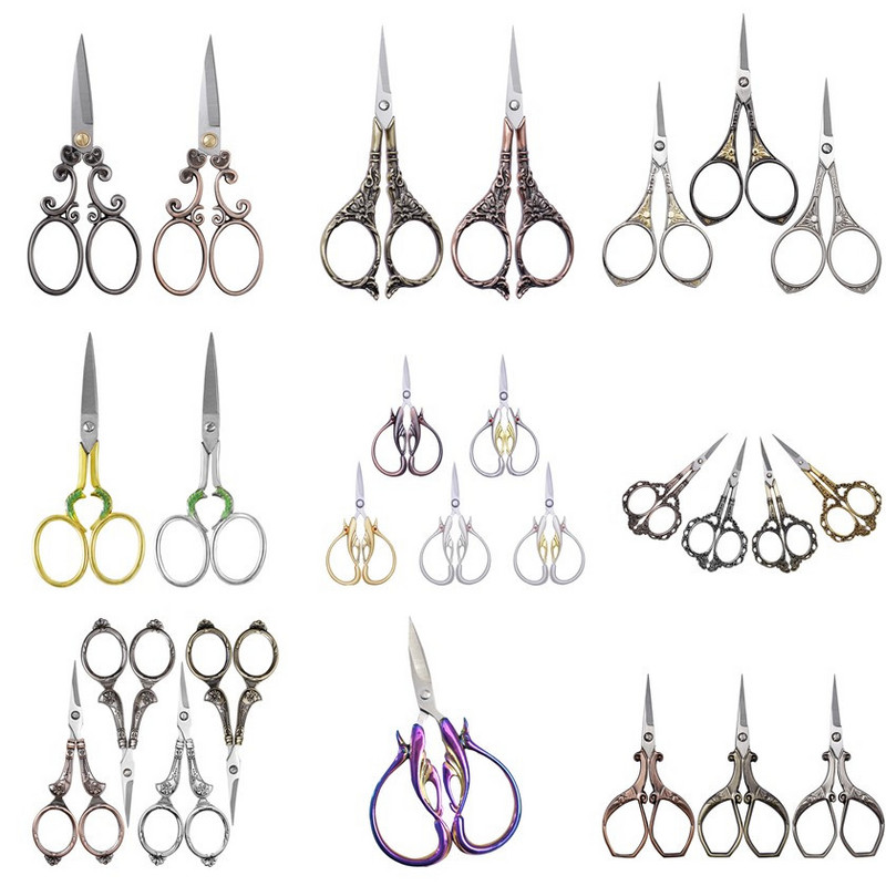 Foarfece de croitori retro cu punct de cruce Foarfece de epocă antice cu ață de broderie Foarfece de cusut pentru cusut artizanal de uz casnic