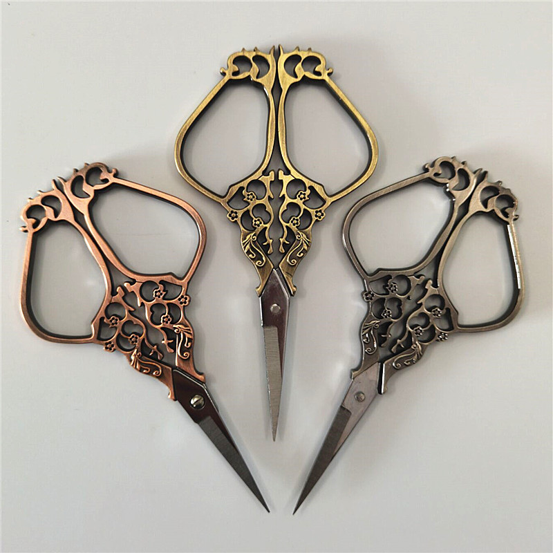 Foarfece de croitori retro cu punct de cruce Foarfece de epocă antice cu ață de broderie Foarfece de cusut pentru cusut artizanal de uz casnic