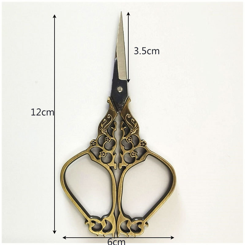 Foarfece de croitori retro cu punct de cruce Foarfece de epocă antice cu ață de broderie Foarfece de cusut pentru cusut artizanal de uz casnic