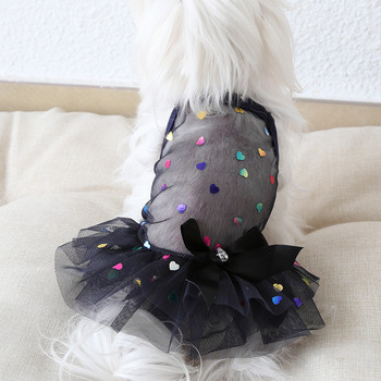 Дишащи черни мрежести дрехи за кучета York Summer Bling сватбени рокли за малки домашни любимци Кученца Чихуахуа Стоки за котки Доставки