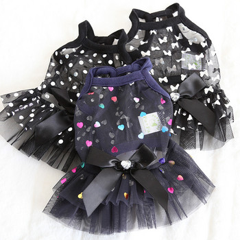 Дишащи черни мрежести дрехи за кучета York Summer Bling сватбени рокли за малки домашни любимци Кученца Чихуахуа Стоки за котки Доставки