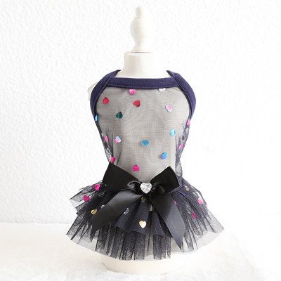 Îmbrăcăminte pentru câini din plasă neagră respirabilă, rochii de mireasă de vară York Bling pentru animale de companie mici, cățeluș, chihuahua, bunuri pentru pisici