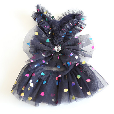 Îmbrăcăminte pentru câini din plasă neagră respirabilă, rochii de mireasă de vară York Bling pentru animale de companie mici, cățeluș, chihuahua, bunuri pentru pisici