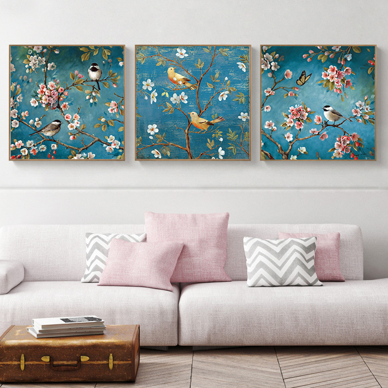 Zozack rokdarbi, DMC DIY krustdūriens, pilni izšūšanas komplekti, plūmju ziedu putnu raksti, ķīniešu krustdūriens, uzdrukāts uz audekla