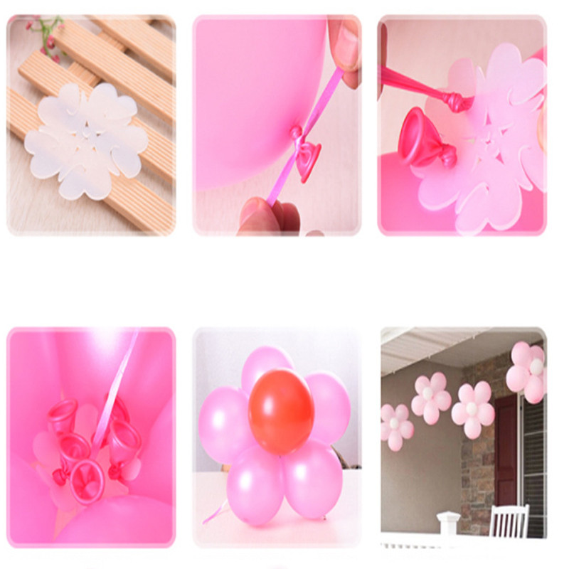 JAUNS 10 gab. Ziedu Baloni Dekorācijas Aksesuāri Plūmju saspraudes Praktiska Dzimšanas dienas kāzu ballīte Plastmasas saspraude Globos balons