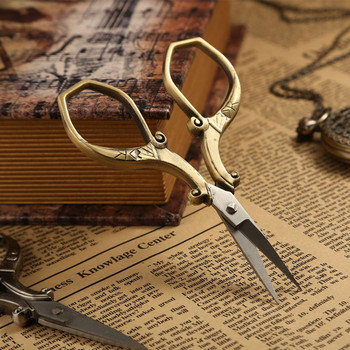 Ретро ножици Антична резба за конци Реколта Ножици Бродерия Кръст Бод Шиене Ножици от неръждаема стомана Шивашки ножици