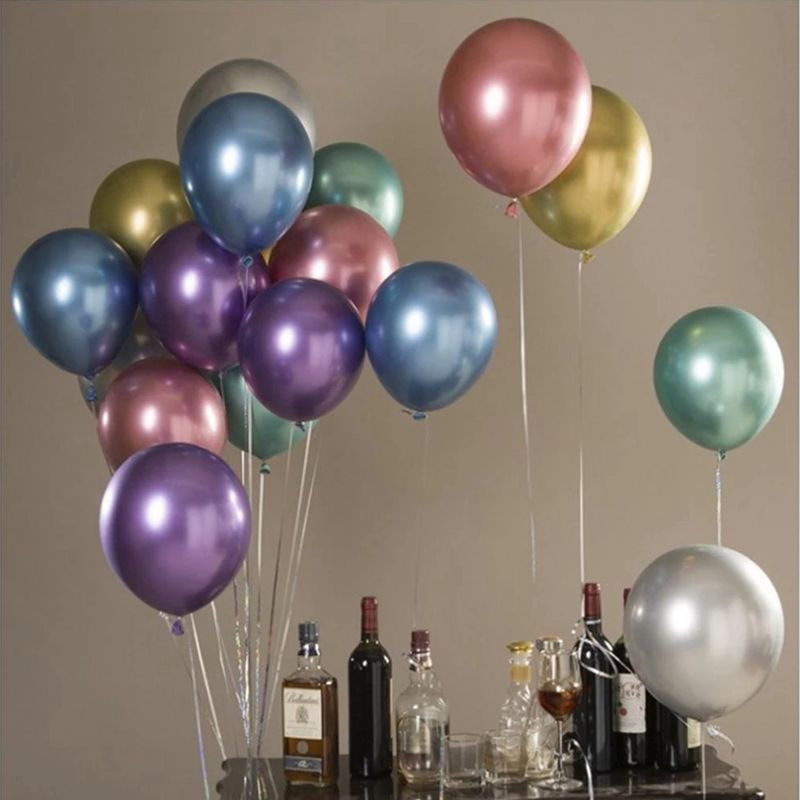 20tk Chrome Metallic Lateks Balloon Kuld Hõbe Metall Pärl Heelium Air Globos Pulmad Täiskasvanute sünnipäevapeo kaunistused Laste mänguasi
