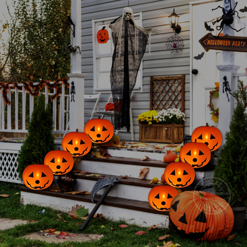 5/10 vnt LED apšviečiantys moliūgų balionai, vaikams tinka Helovino vakarėlio dekoracijos, skirtos namuose, lauke švyti tamsoje, gimtadienis