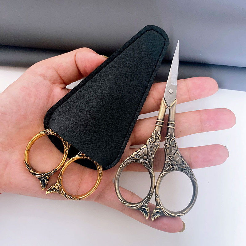1 buc. foarfece de cusut vintage europene, broderie retro, instrument de tăiat țesături, pentru croitorie, cu protector
