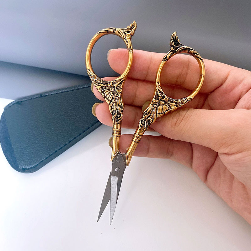 1 buc. foarfece de cusut vintage europene, broderie retro, instrument de tăiat țesături, pentru croitorie, cu protector