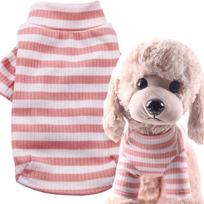 Warm Knitted Pet Clothes Classic Stripe Coat Small Medium Dog Cat Shirt Jacket Teddy French Bulldog Chihuahua Winter Outfit