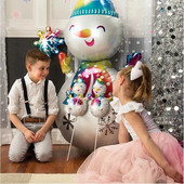 Decoratiuni de Craciun Balon din folie de aluminiu Pom de Craciun Om de zapada La multi ani Copii Cadou pentru copii Jucarie gonflabila Globo de aer