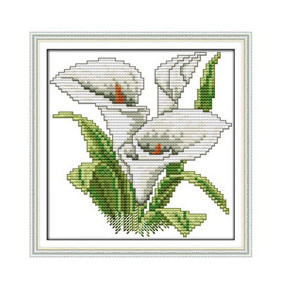 JoySunday ristpistekomplekt väikese lillemustriga Aida lapiga 16CT 14CT Prindiga käsitöötikandite komplekt Alustuseks Kodu dets.