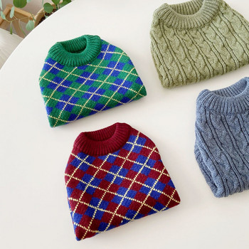 Πλεκτό πουλόβερ για κατοικίδια Πράσινο καρό Teddy Ρούχα φθινοπώρου και χειμώνα Μαλακά ρούχα για σκύλους Πουλόβερ μόδας για κουτάβι Προϊόντα για κατοικίδια XS-XL