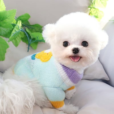 Pulover tricotat pentru animale de companie Teddy în carouri verde Haine de toamnă și iarnă Haine moi pentru câini Pulover de modă pentru cățeluș Produse pentru animale de companie XS-XL