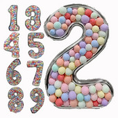 65 collu milzīgs folijas numura balons, DIY pildījuma rāmis bērniem 1. dzimšanas dienas ballītes dekorēšanai kāzu gadadienas piederumu mozaīkas kaste