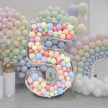 65 ιντσών Giant Foil Number Balloon DIY Γέμισμα Πλαίσιο Παιδική Διακόσμηση 1ου Γενεθλίου Προμήθειες Επετείου Γάμου Μωσαϊκό κουτί