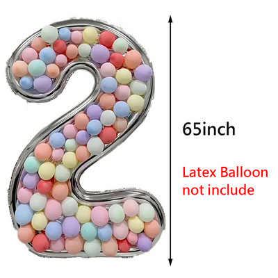 65 collu milzīgs folijas numura balons, DIY pildījuma rāmis bērniem 1. dzimšanas dienas ballītes dekorēšanai kāzu gadadienas piederumu mozaīkas kaste