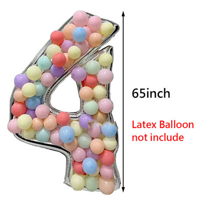 65 collu milzīgs folijas numura balons, DIY pildījuma rāmis bērniem 1. dzimšanas dienas ballītes dekorēšanai kāzu gadadienas piederumu mozaīkas kaste