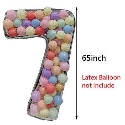 65 collu milzīgs folijas numura balons, DIY pildījuma rāmis bērniem 1. dzimšanas dienas ballītes dekorēšanai kāzu gadadienas piederumu mozaīkas kaste