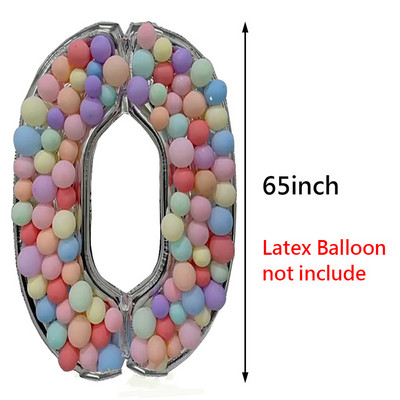 65 collu milzīgs folijas numura balons, DIY pildījuma rāmis bērniem 1. dzimšanas dienas ballītes dekorēšanai kāzu gadadienas piederumu mozaīkas kaste