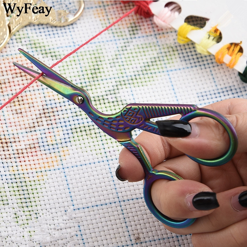 Foarfece în formă de macara de 4,5" cu punct de cruce Foarfece retro vintage, accesorii de cusut, broderie, cusut, foarfece de croitorie, instrumente de artizanat