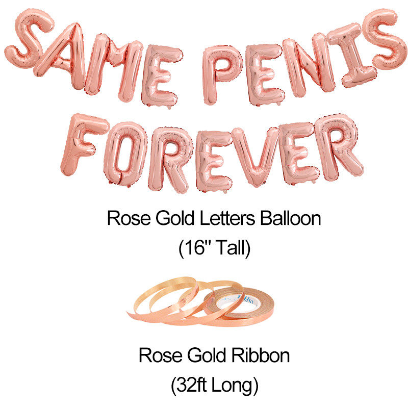 16 komada Zauvijek isti penis Baloni od folije, pisma, dodaci za djevojačku zabavu, vjenčani tim, mladenka, ukras, poklon
