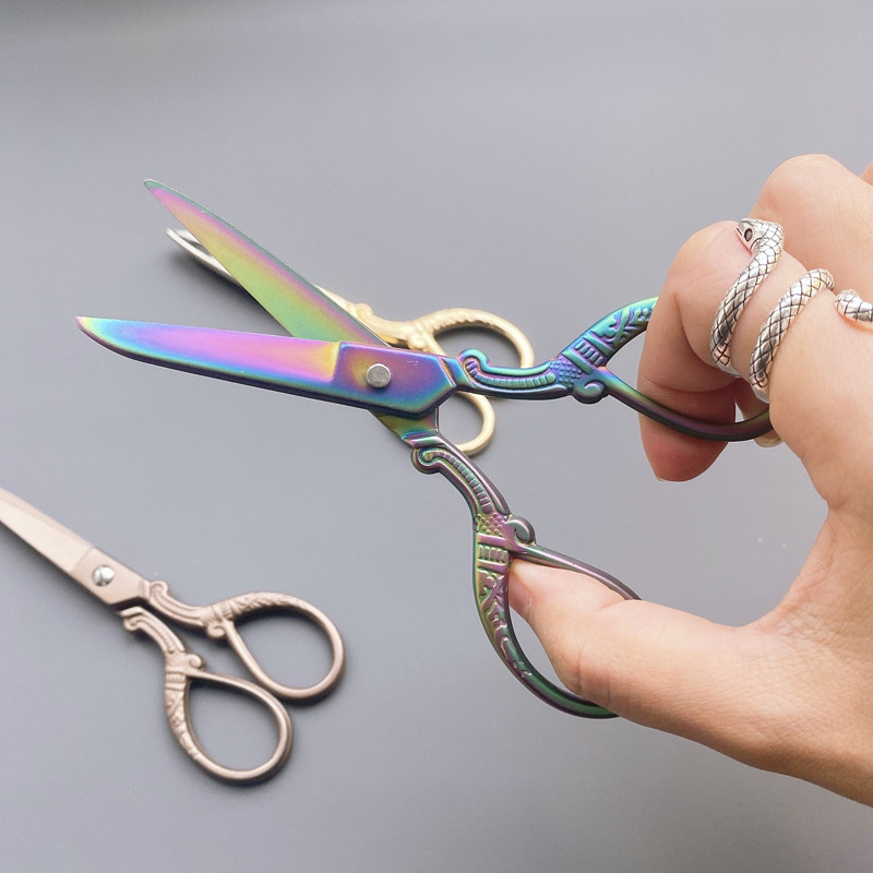 1Gb Retro drēbnieku šķēres Antīks dizains Izšūšanas vintage šķēres Šūšanas Šķēres rokdarbiem Drēbnieku šķēres Rokas instrumenti