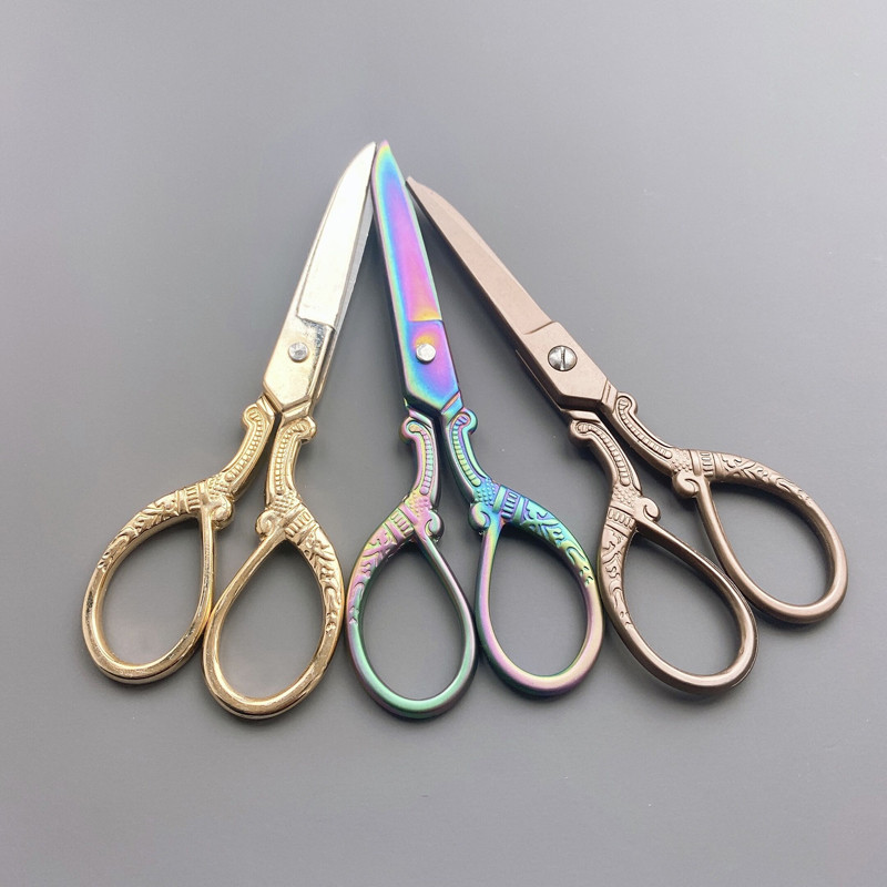 1Gb Retro drēbnieku šķēres Antīks dizains Izšūšanas vintage šķēres Šūšanas Šķēres rokdarbiem Drēbnieku šķēres Rokas instrumenti