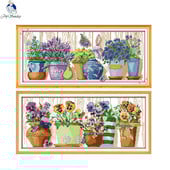 Raštai ant palangės Siuvinėjimo kryželiu rinkiniai 11CT spausdintas audinys 14CT drobė siuvinėjimo kryželiu siūlų rinkiniai