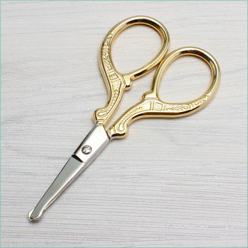1 τμχ Vintage Ψαλίδι Επίχρυσο Στρογγυλή Μύτη Μαλλιά Ψαλίδι Στρογγυλό Μικρό Ψαλίδι Beauty Scissors Εργαλεία Μακιγιάζ Ψαλίδι Κεντήματος