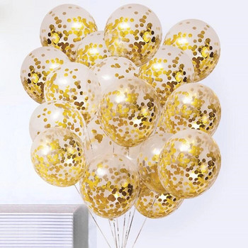 10 τμχ 12 ιντσών Glitter Confetti Latex Balloons Clear Transparent Ball Baby Shower Γενέθλια Διακόσμηση Γάμου Air Globos