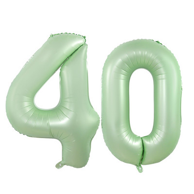 Balon vintage cu număr verde de 40 inch, bilă digitală mare din folie cu heliu pentru primul copil, băiat, fată, junglă, safari, decorare pentru petrecerea de aniversare