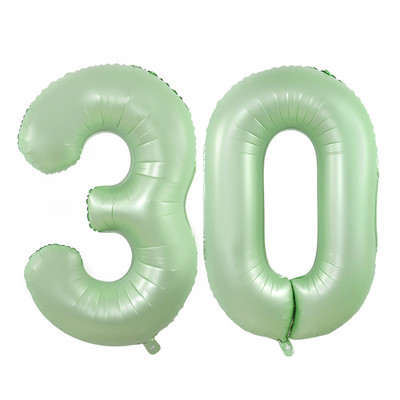 Balon vintage cu număr verde de 40 inch, bilă digitală mare din folie cu heliu pentru primul copil, băiat, fată, junglă, safari, decorare pentru petrecerea de aniversare