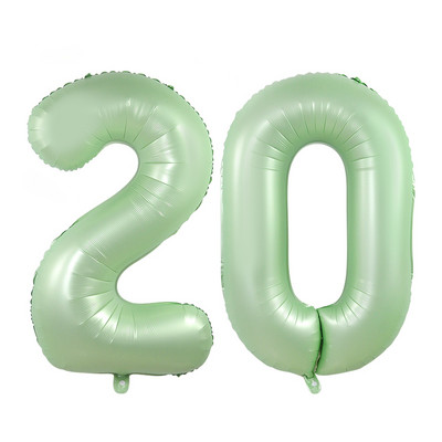 Balon vintage cu număr verde de 40 inch, bilă digitală mare din folie cu heliu pentru primul copil, băiat, fată, junglă, safari, decorare pentru petrecerea de aniversare