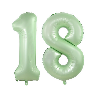 Balon vintage cu număr verde de 40 inch, bilă digitală mare din folie cu heliu pentru primul copil, băiat, fată, junglă, safari, decorare pentru petrecerea de aniversare