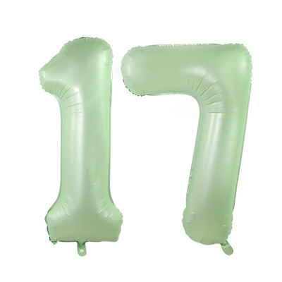 Balon vintage cu număr verde de 40 inch, bilă digitală mare din folie cu heliu pentru primul copil, băiat, fată, junglă, safari, decorare pentru petrecerea de aniversare