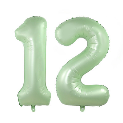 Balon vintage cu număr verde de 40 inch, bilă digitală mare din folie cu heliu pentru primul copil, băiat, fată, junglă, safari, decorare pentru petrecerea de aniversare