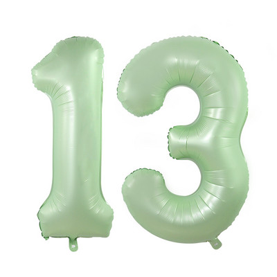 Balon vintage cu număr verde de 40 inch, bilă digitală mare din folie cu heliu pentru primul copil, băiat, fată, junglă, safari, decorare pentru petrecerea de aniversare