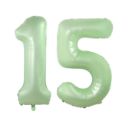 Balon vintage cu număr verde de 40 inch, bilă digitală mare din folie cu heliu pentru primul copil, băiat, fată, junglă, safari, decorare pentru petrecerea de aniversare