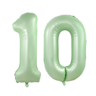 Balon vintage cu număr verde de 40 inch, bilă digitală mare din folie cu heliu pentru primul copil, băiat, fată, junglă, safari, decorare pentru petrecerea de aniversare