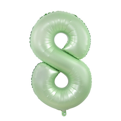 Balon vintage cu număr verde de 40 inch, bilă digitală mare din folie cu heliu pentru primul copil, băiat, fată, junglă, safari, decorare pentru petrecerea de aniversare