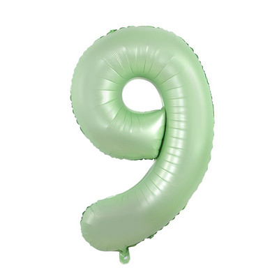 Balon vintage cu număr verde de 40 inch, bilă digitală mare din folie cu heliu pentru primul copil, băiat, fată, junglă, safari, decorare pentru petrecerea de aniversare
