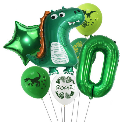 Dinozaur Ziua de Naștere Confetti Baloane Latex Junglă Animale Sălbatice Copii Aniversare Număr Heliu Globos Decorare Baby Shower