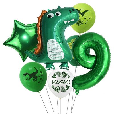 Dinozaur Ziua de Naștere Confetti Baloane Latex Junglă Animale Sălbatice Copii Aniversare Număr Heliu Globos Decorare Baby Shower