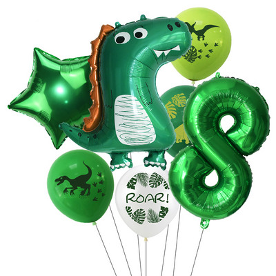 Dinozaur Ziua de Naștere Confetti Baloane Latex Junglă Animale Sălbatice Copii Aniversare Număr Heliu Globos Decorare Baby Shower