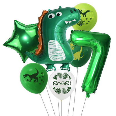 Dinozaur Ziua de Naștere Confetti Baloane Latex Junglă Animale Sălbatice Copii Aniversare Număr Heliu Globos Decorare Baby Shower