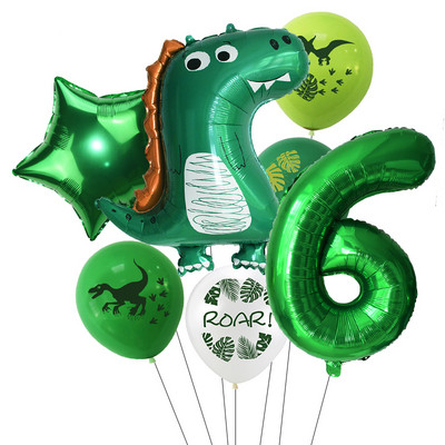 Dinozaur Ziua de Naștere Confetti Baloane Latex Junglă Animale Sălbatice Copii Aniversare Număr Heliu Globos Decorare Baby Shower