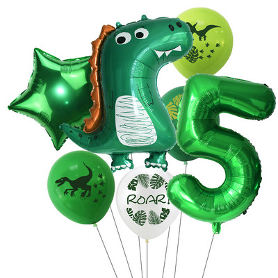 Dinozaur Ziua de Naștere Confetti Baloane Latex Junglă Animale Sălbatice Copii Aniversare Număr Heliu Globos Decorare Baby Shower