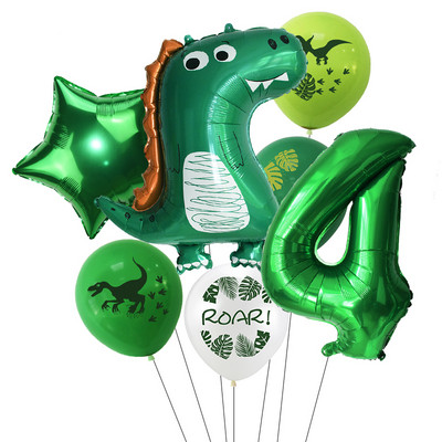Dinozaur Ziua de Naștere Confetti Baloane Latex Junglă Animale Sălbatice Copii Aniversare Număr Heliu Globos Decorare Baby Shower